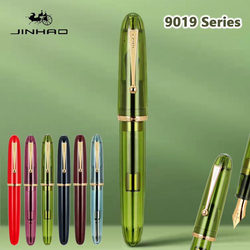 Office Stationery Supply Business - 透明な豪華な万年筆,インクペン,Jinhao-9019 mm,0.5mm,ペン先の筆記,文房具,ビジネス,オフィス,学用品,0.7