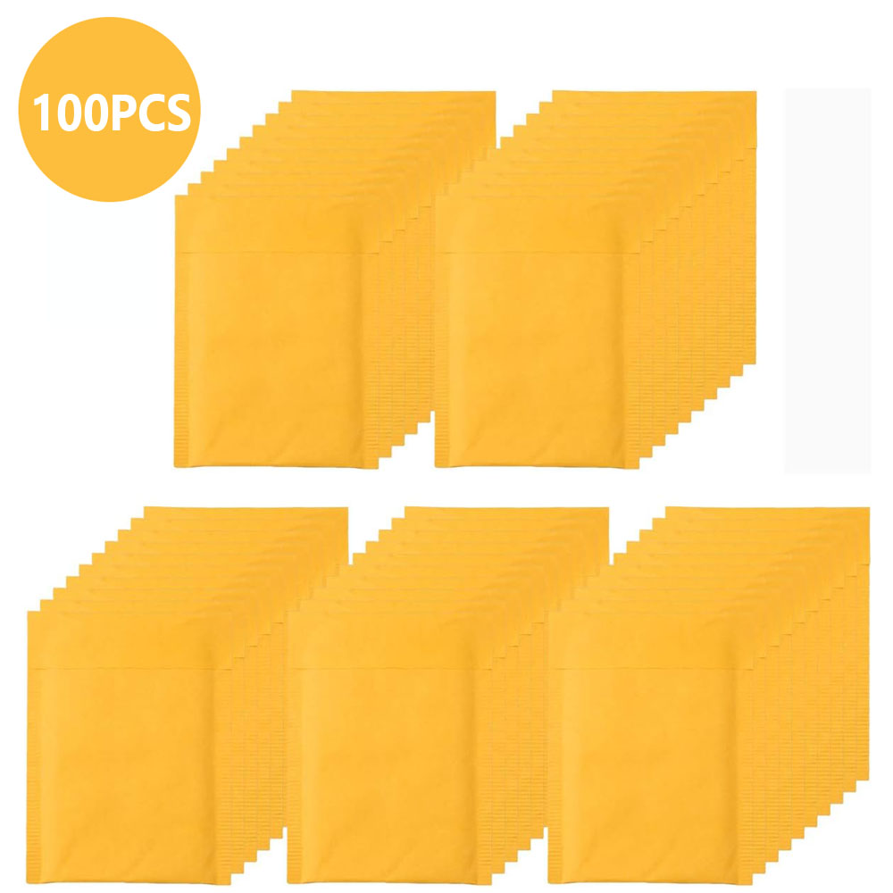 Letter Envelope Kraft - バブルエンベロープ送信パッケージポーチ、クラフト紙包装用品、小口、ビジネス配送郵送、配送、100個