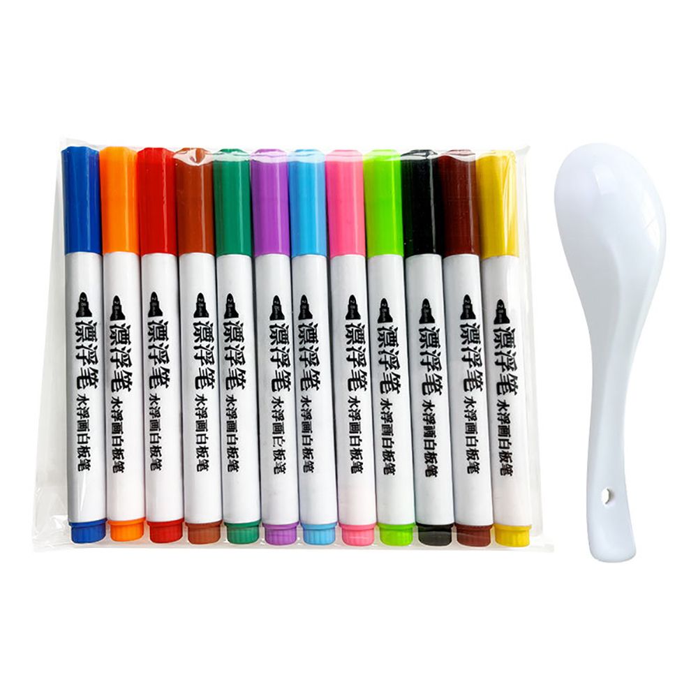 Whiteboard Marker Set - 4/8/12 色セラミックスプーン水描画マジック落書きペンカラフルなマークペン魔法の水彩ペンホワイトボードマーカー