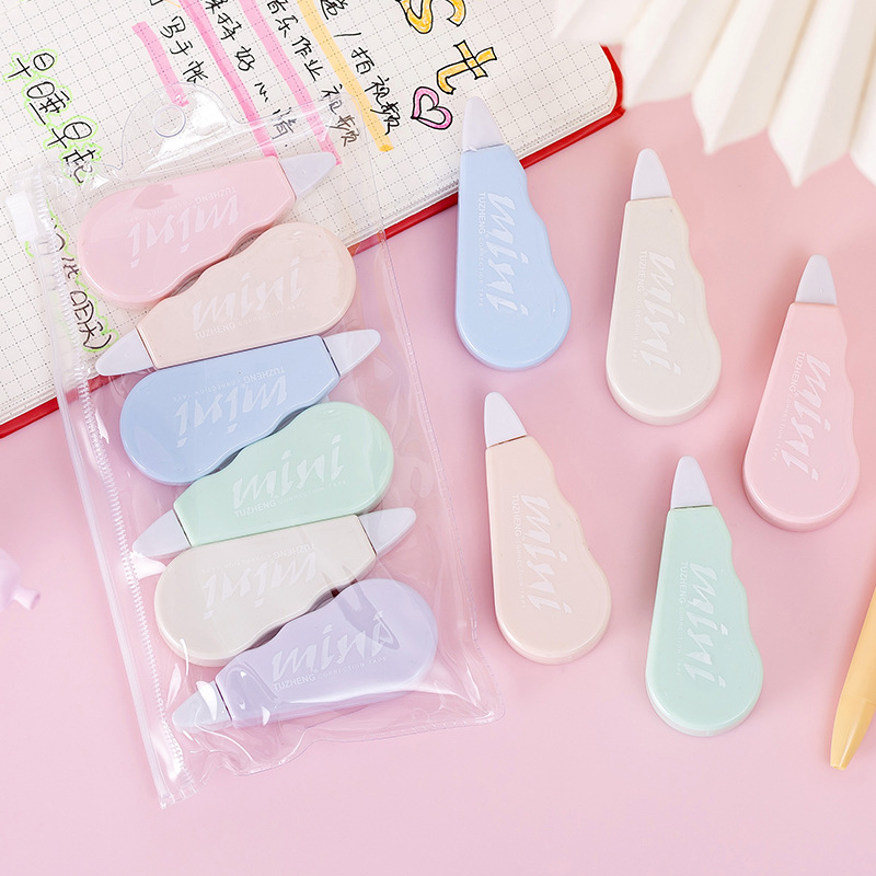 6個/セット かわいいマカロンカラー修正テープ、インスタント - Correction Tape Roller のレビューと価格