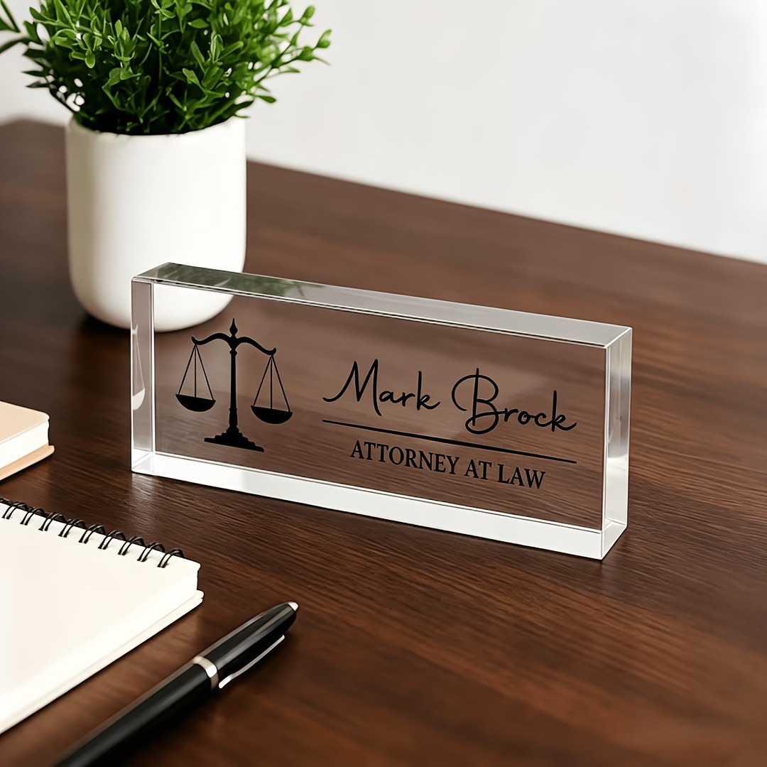 パーソナライズされた弁護士と裁判官用アクリルデスクネームプレ - Desk Name Plate のレビューと価格