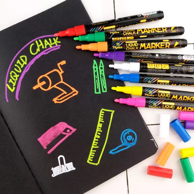 8 個の液体チョークマーカー - 洗える & ウェット消去チ - Whiteboard Marker Set のレビューと価格