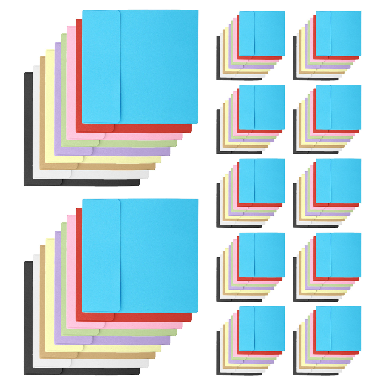 100枚入り 無地クラフト封筒 10x10cm 小さな正方形 - Letter Envelope Kraft のレビューと価格