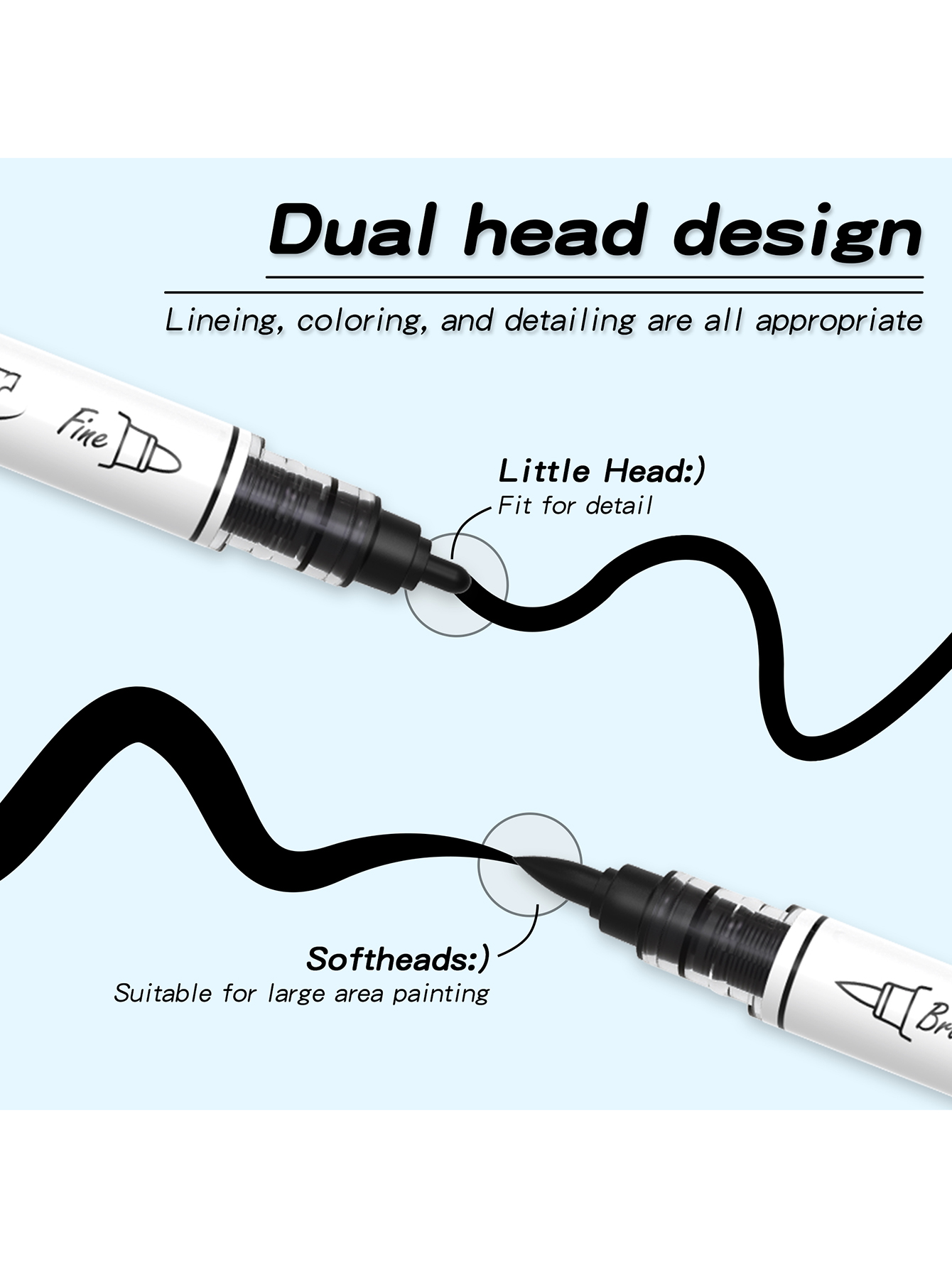 黒/白 大容量 デュアルチップ アクリルペイントペン アート - Whiteboard Marker Set のレビューと価格