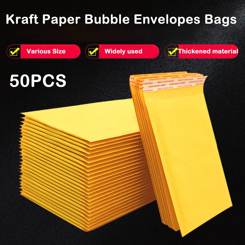 50 個クラフト紙バブルメーラー封筒バッグバブル郵送袋パッド - Letter Envelope Kraft のレビューと価格