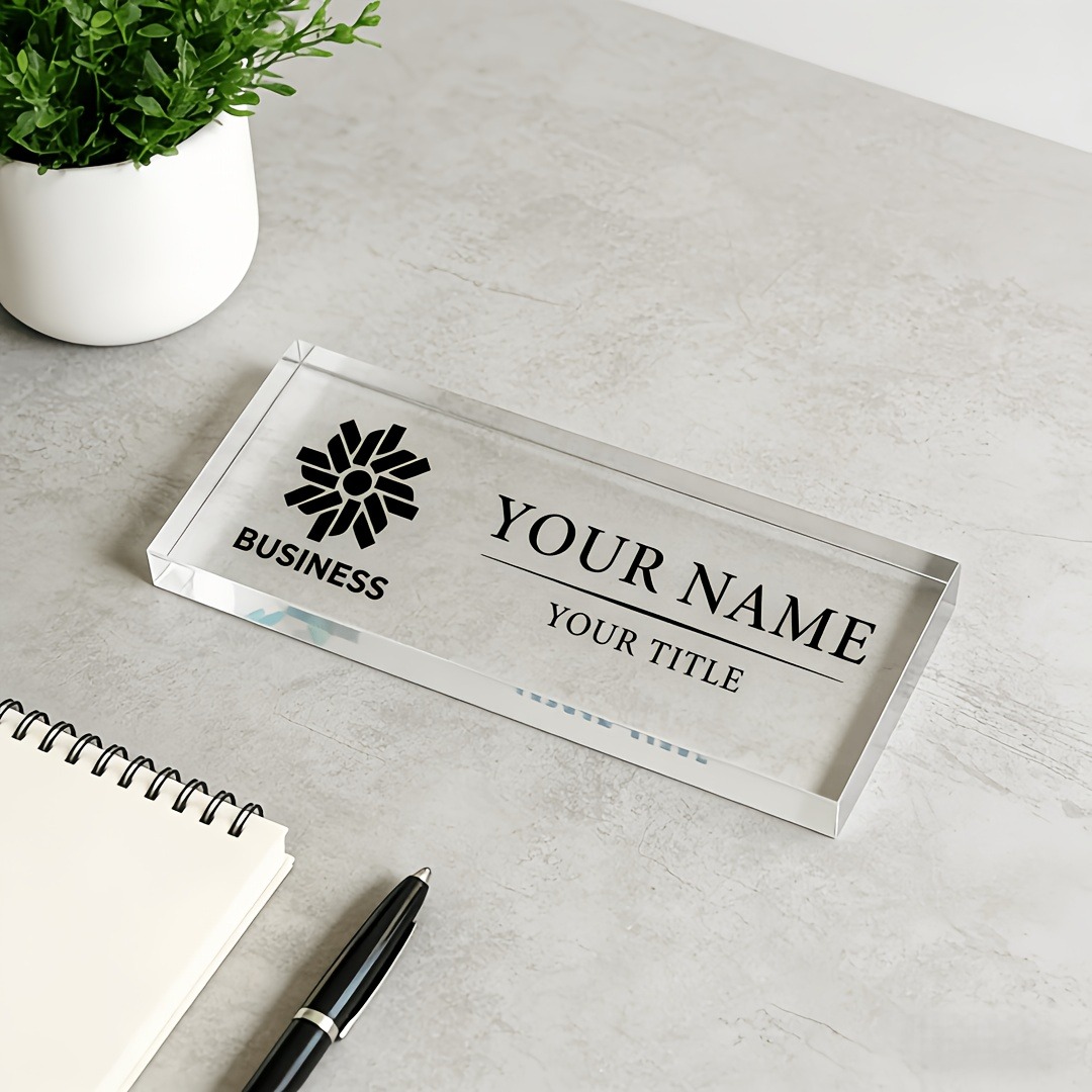 2Dフラットパーソナライズアクリルデスクネームプレートピンク - Desk Name Plate のレビューと価格