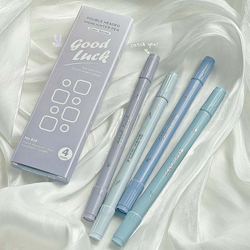 4 色ダブルヘッド蛍光ペングラデーションカラー文具蛍光ペン学 - Highlighter Set Pastel のレビューと価格