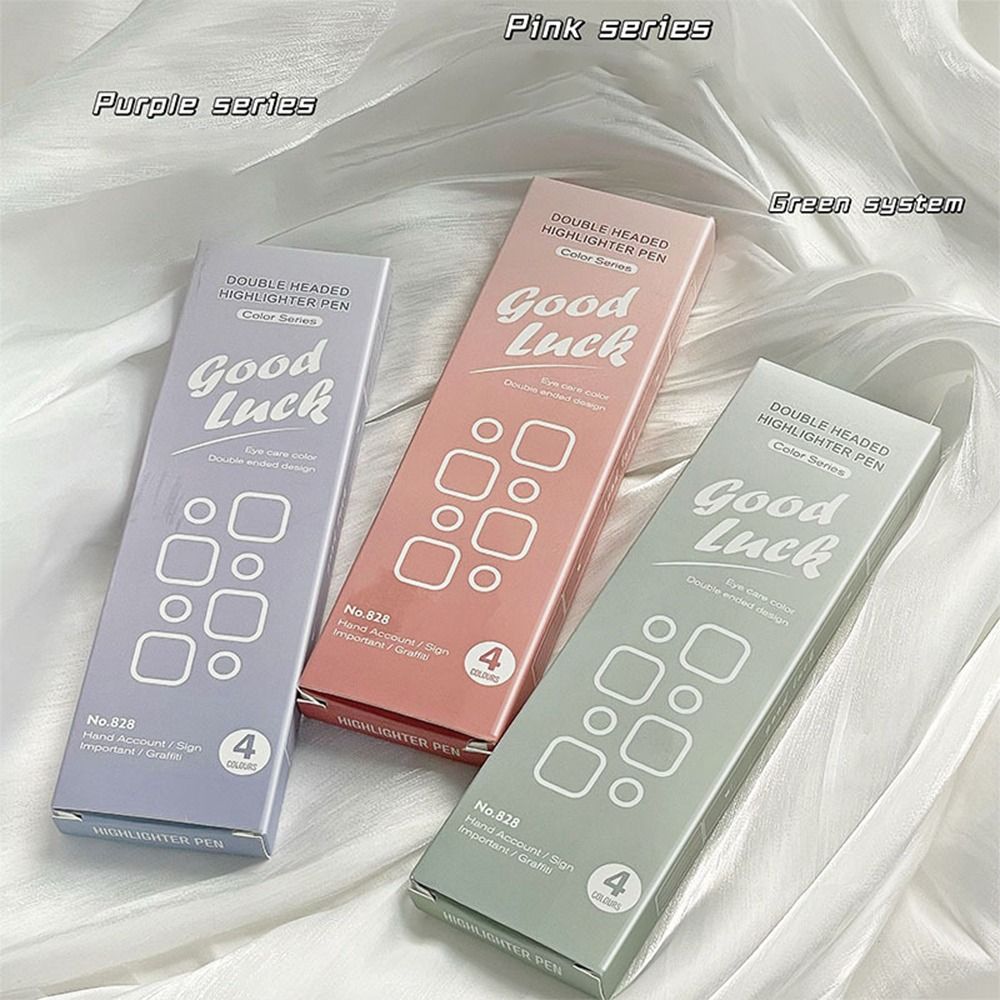 4 色ダブルヘッド蛍光ペングラデーションカラー文具蛍光ペン学 - Highlighter Set Pastel のレビューと価格