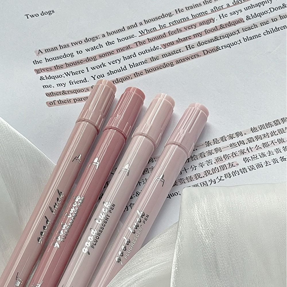 4 色ダブルヘッド蛍光ペングラデーションカラー文具蛍光ペン学 - Highlighter Set Pastel のレビューと価格