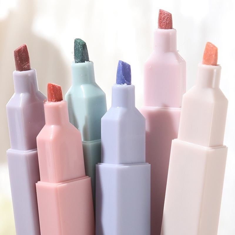 6 ピース/セットパステルカラー蛍光ペンかわいい文具カラーマ - Highlighter Set Pastel のレビューと価格