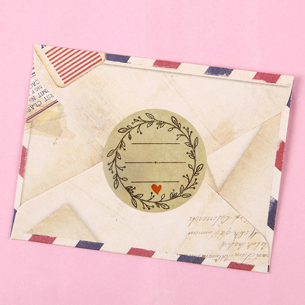500 個/ロール 1 インチ クラフト紙ステッカー、ギフト - Letter Envelope Kraft のレビューと価格