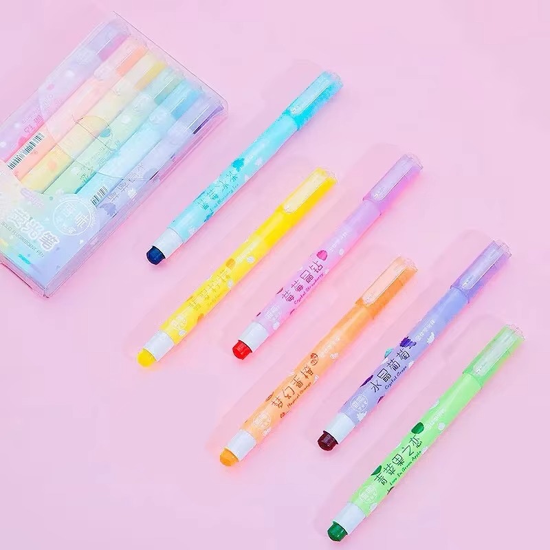 香水付きパステルカラー蛍光ペン,6色,チークなし,芸術的マー - Highlighter Set Pastel のレビューと価格